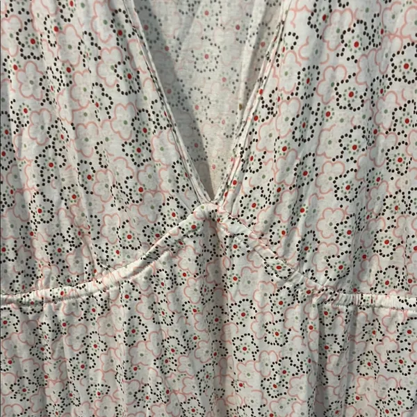 American Rag Cie Soft Cotton Modal Floral Cap Sleeve V Neck Babydoll Tunic Top L - Image 4