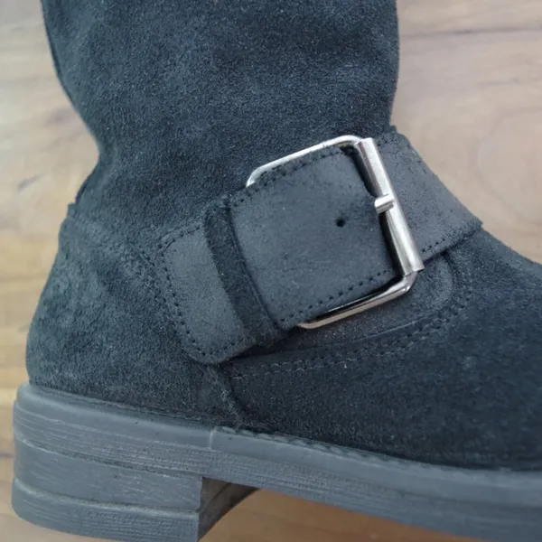 ALDO Italian Made Black Suede Engineer Style Boots US 7.5 EU 38 - Image 4