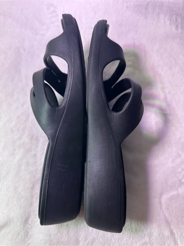 CROCS Black Dual-Strap Slide Sandals - Image 8