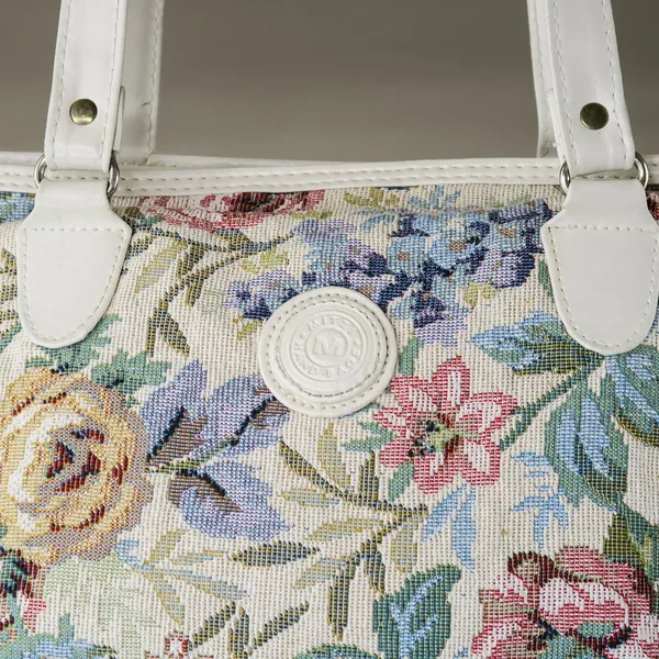 Vintage 80s Mitzi Floral Tapestry Shoulder Bag - Image 7