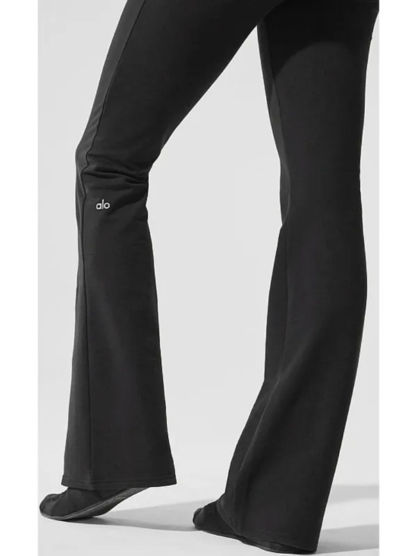 Alo Sway Bootcut Sweatpant Soft Black Distressed Booty-Lift Stretchy Flared Pant - Image 3