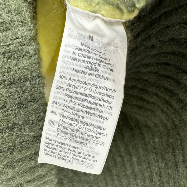 Madewell‎ size Medium striped fulton pullover sweater yellow green - Image 5