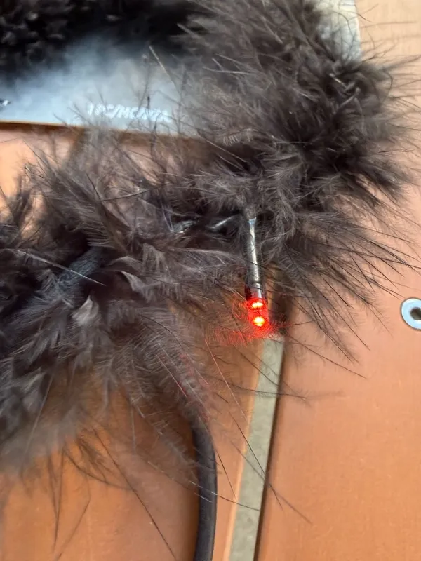 Light Up Dark Halo Black Feather Headband - Image 2