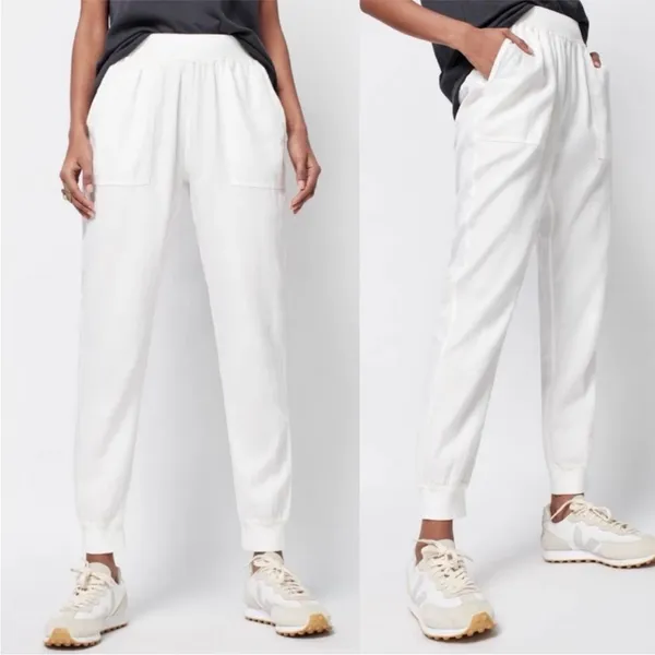 Faherty Arlie‎ Day White Jogger Pants size XL linen - Image 2