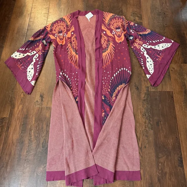 FREE PEOPLE boho maxi duster sweater, size M/L, NWT - Image 9