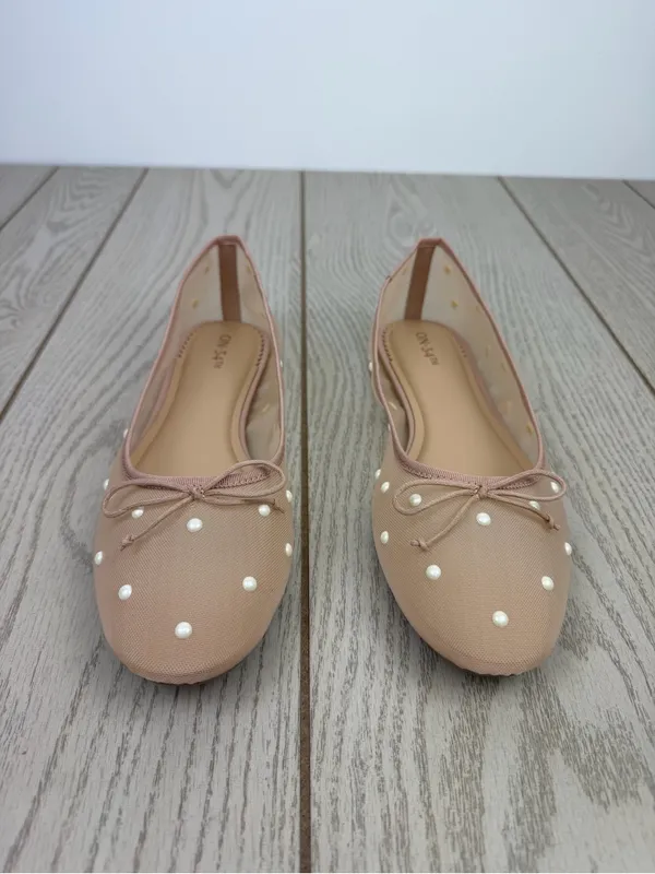 On 34th Women's Friyaa Mesh Ballet Flats 10M Nude White Pearl $69.50 - Image 2