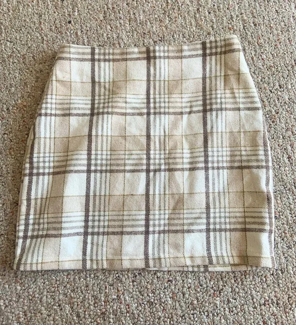 plaid bodycon skirt Brown Size XS - Image 2