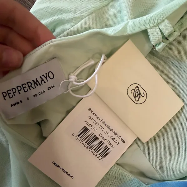 Peppermayo Bohemian Bliss Mesh Mini Dress - Green Floral - Image 10
