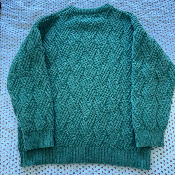 Aelfric Eden Textured Green Crewneck Sweater - Image 3