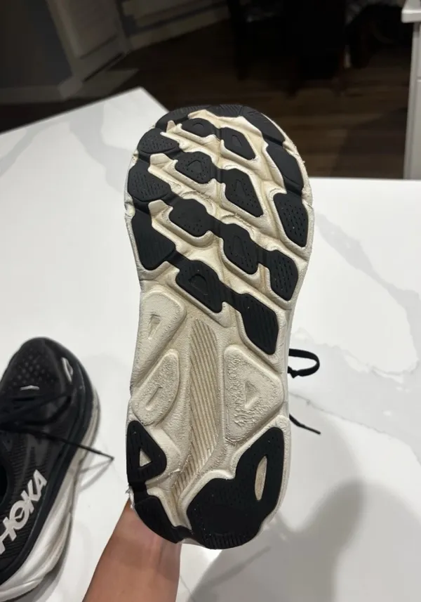 Hoka Clifton 9 Black and White Running Shoes - Image 6
