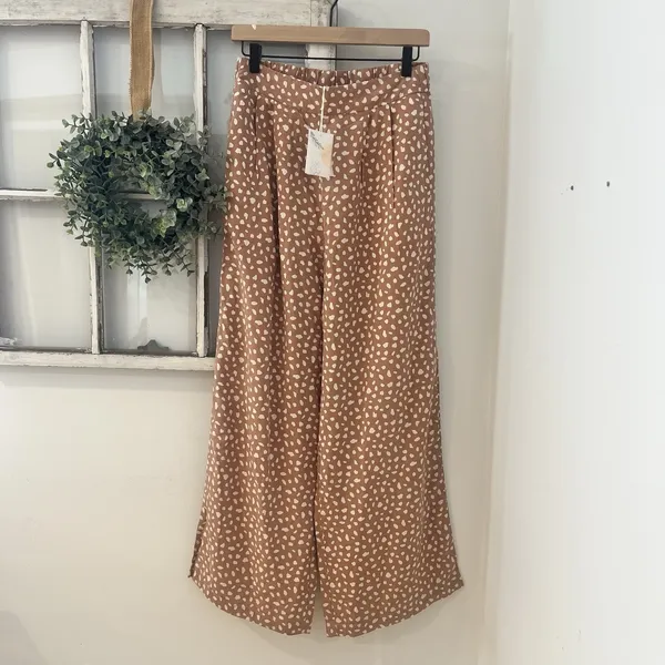 NWT‎ Thread and Supply 100% Tencel Lyocell Wide Leg Beachy Pants Sz S Polka Dot - Image 2