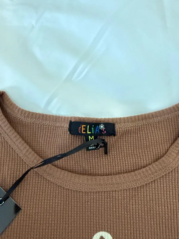 NWT Delilah’s ribbed tee Brown Size M - Image 5