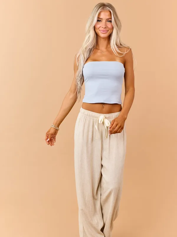 Le lis Strapless Light Blue Tube Top - Women Powder Blue Strapless Stretchy S - Image 3
