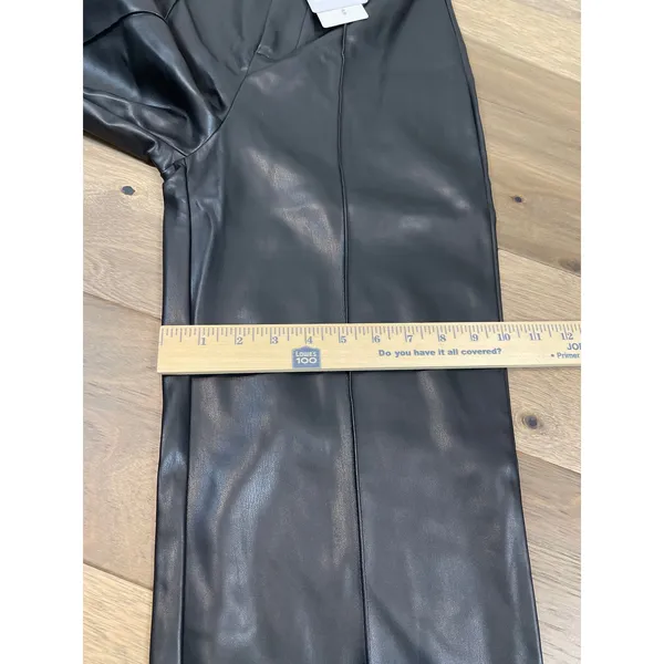 Commense Pants Size S Black High Waist Faux Leather Straight Leg Stretch NWT - Image 6