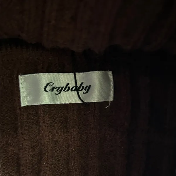 Cry Baby Elegant Brown Knit Women’s Top - Image 2