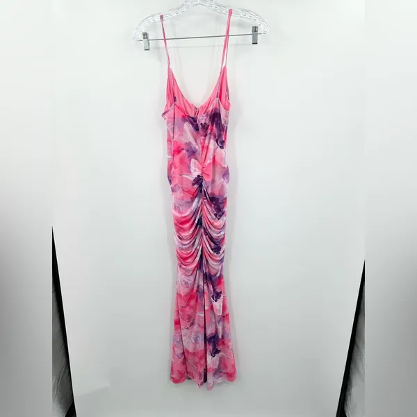 Saints &‎ Secrets NWT Gypsy Garden Laced Bodice Ruched Midi Pink Dress SZ Medium - Image 3