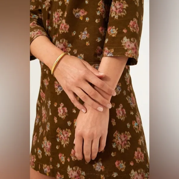 Tuckernuck Hazel Clifton Mini Dress S Brown Floral Corduroy NWT - Image 6