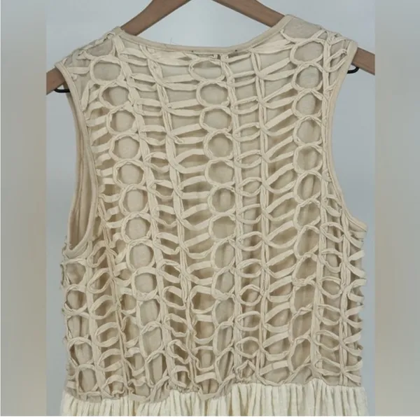 Zara cream ivory off white crochet midi dress - Image 7