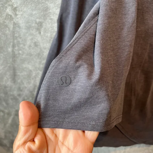 Lululemon‎ Lifted Balance Long Sleeve Heathered Gray 6 High Neckline Draped Hem - Image 4