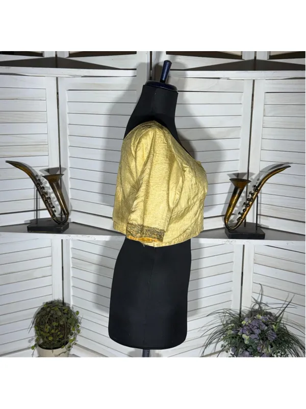 Vintage 60s peasant top mustard yellow medieval maid cosplay Ren Fair costume S - Image 3
