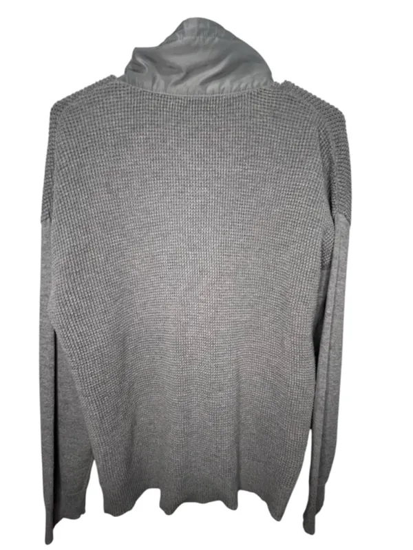 Lauren Ralph Lauren Grey Waffle Knit Quarter Zip Sweater With Pink Drawstring - Image 4