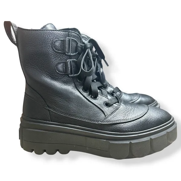 Sorel Caribou X Boots Black Leather Platform Lace Up Gorpcore Women 9 NL5015-010 - Image 3