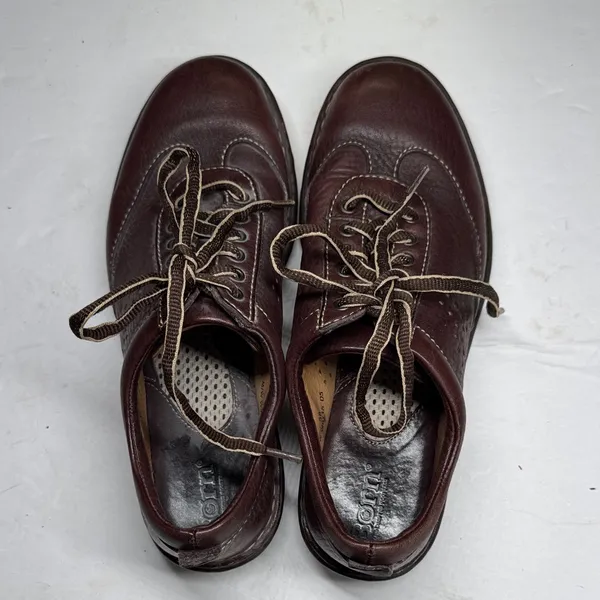 Born Women's Dark Brown Leather Derbys 7 38 walking oxfords comfortable casual - Image 4
