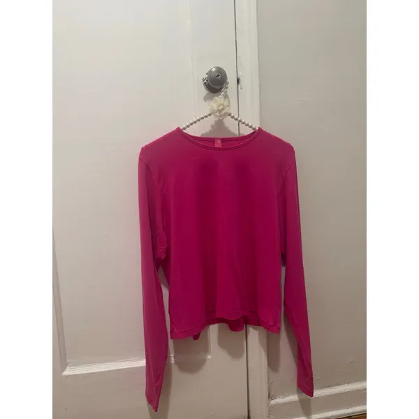 Skims Size 2X Cropped Long Sleeve T-Shirt Top AP-LGS-1370 Raspberry Shirt NWT - Image 7