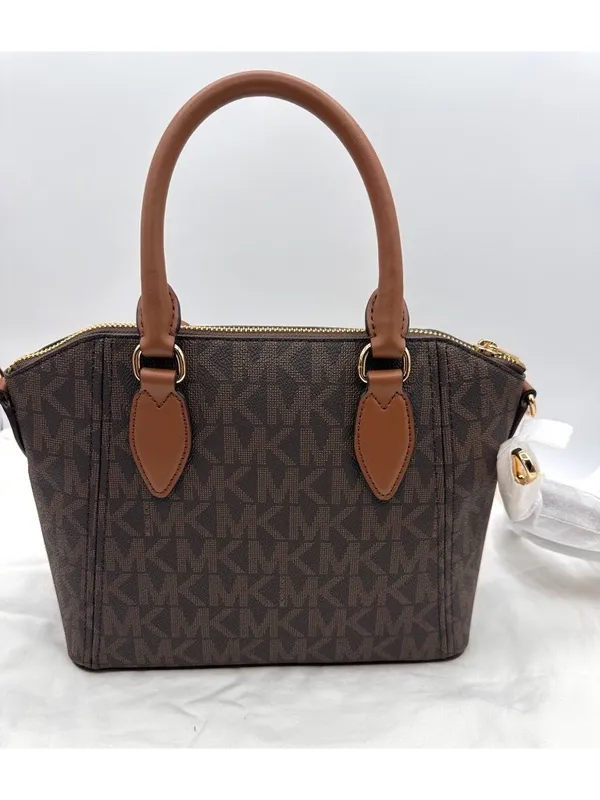 Michael Kors Brown Medium Satchel Gold Hardware & Dual Handles - Image 10