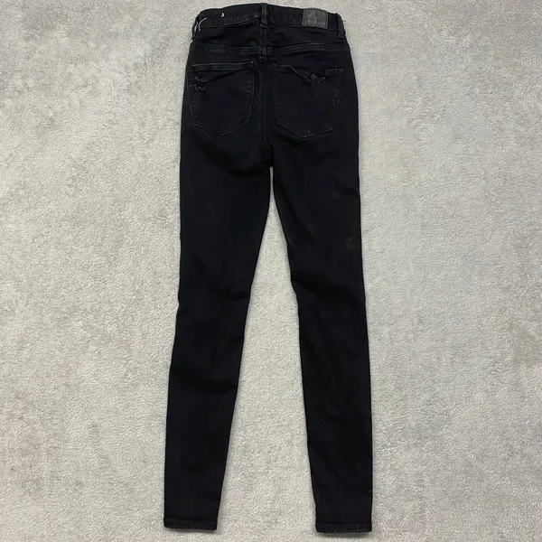 American‎ Eagle Jeans Womens 2 Black Wash High Rise Jegging Ripped Distressed - Image 11