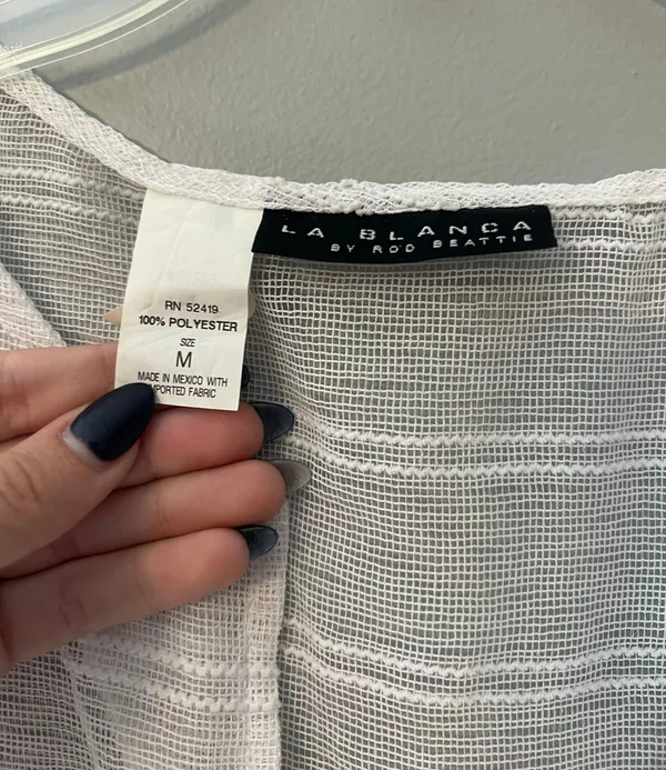 Bathing Suit Cover Up White Size M - Image 3