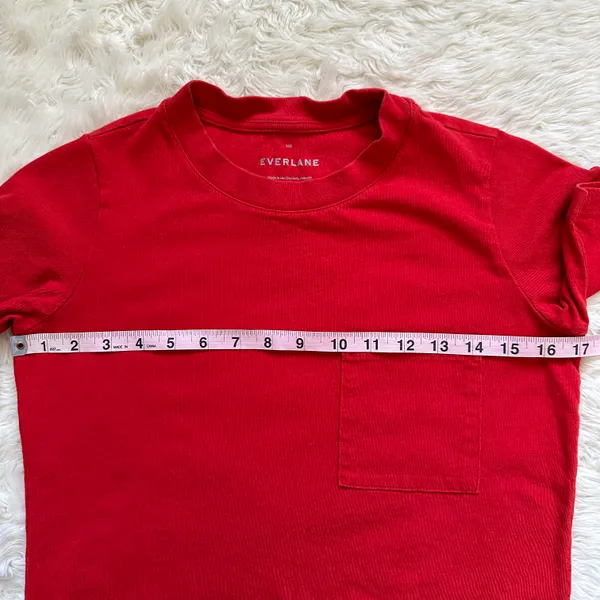 Everlane Dress The Weekend Tee Pocket Crewneck Short Sleeve Red XXS - Image 11