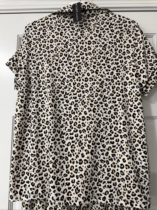 TART INTIMATES Leopard Print Pajama Set Size L women Pants Top - Image 7