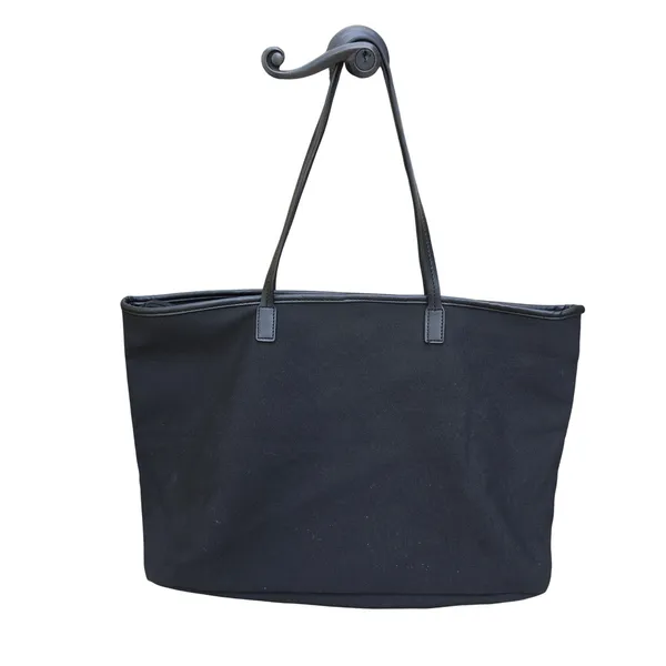 Cleobella Black Canvas Large Zip Top Tote‎ Bag Minimalist Shoulder Bag 20x12 - Image 3