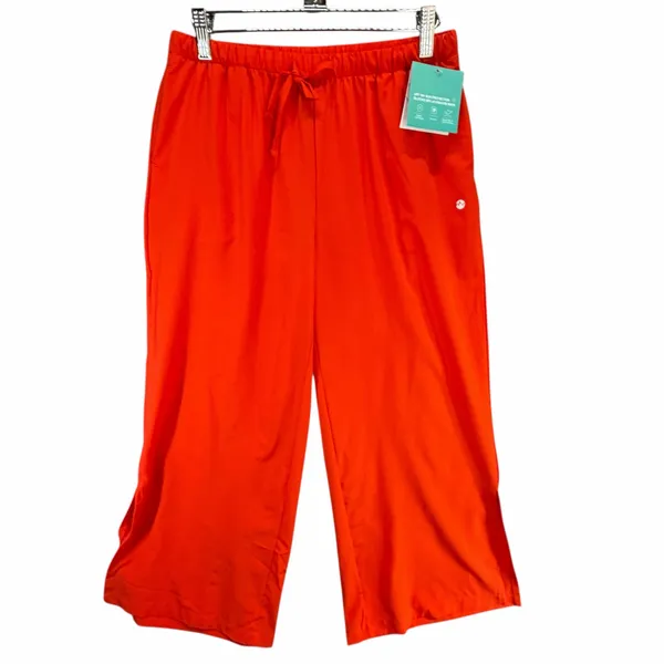 Willit Wide Leg Pants‎ Womens S Red Orange Pull On Loose Beach Resort UPF 50+ - Image 2