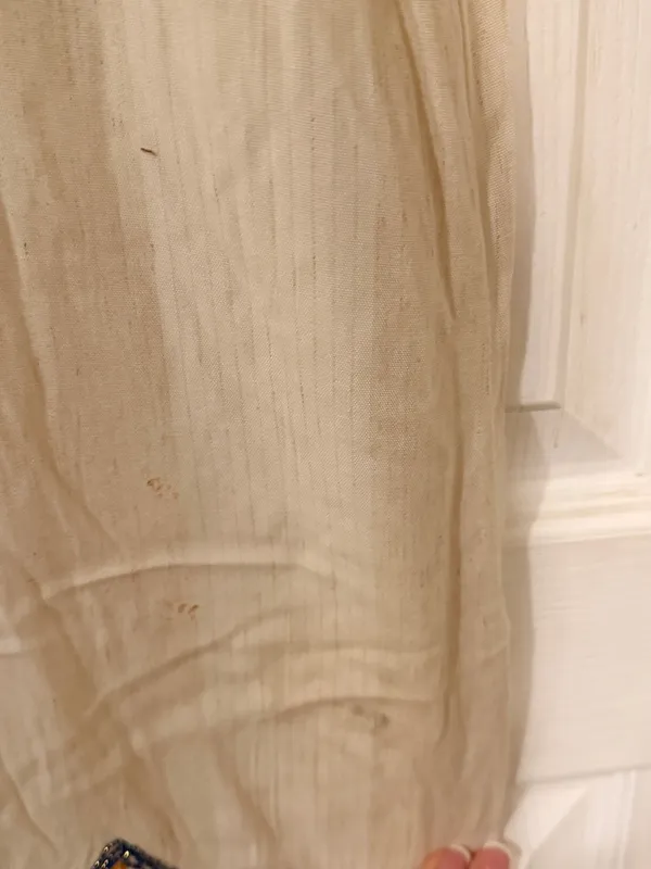 AB Classic Inidan Cream Maxi Dress with Blue and Gold Embroidery - Image 11