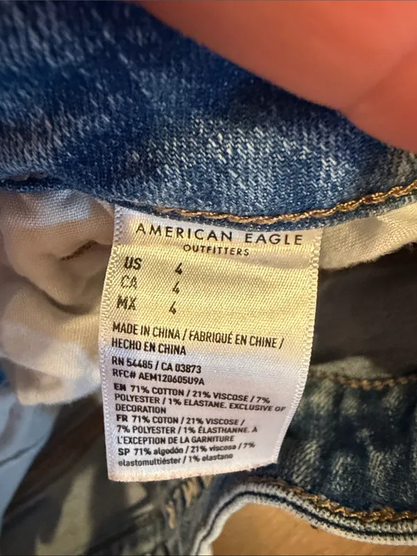American Eagle Next Level Stretch m Distressed Denim Shorts Size 4 - C70-007 - Image 3