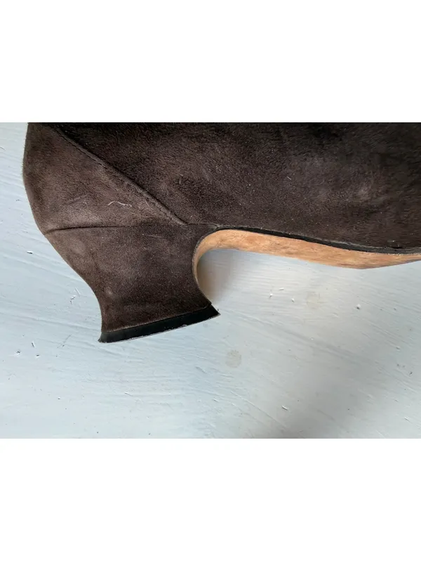 Cole Haan Brown Suede Leather Heeled Loafers Size 7B - Image 7