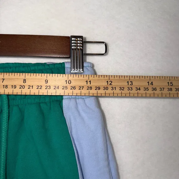 Nike Team Sweatpants XS Green Blue Colorblock Fleece Joggers Retro Athletic - Image 3