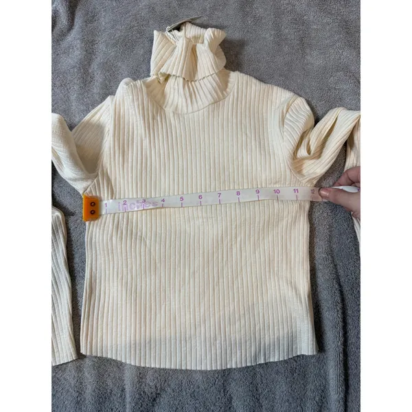 NWT Zara Cream White Ribbed Cropped Long Sleeve Turtleneck Top‎ Size Small - Image 5