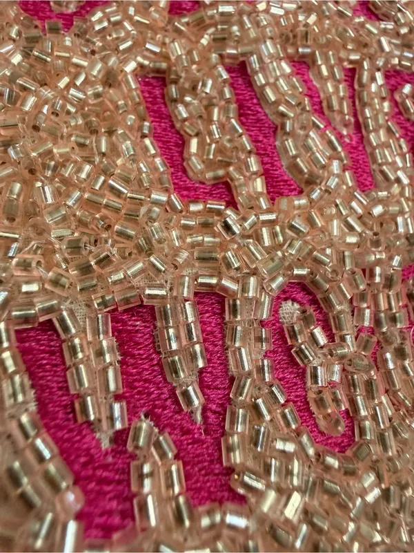 Beaded 'Long Live Cowgirls' Zip Card Pouch - Pink - Image 5