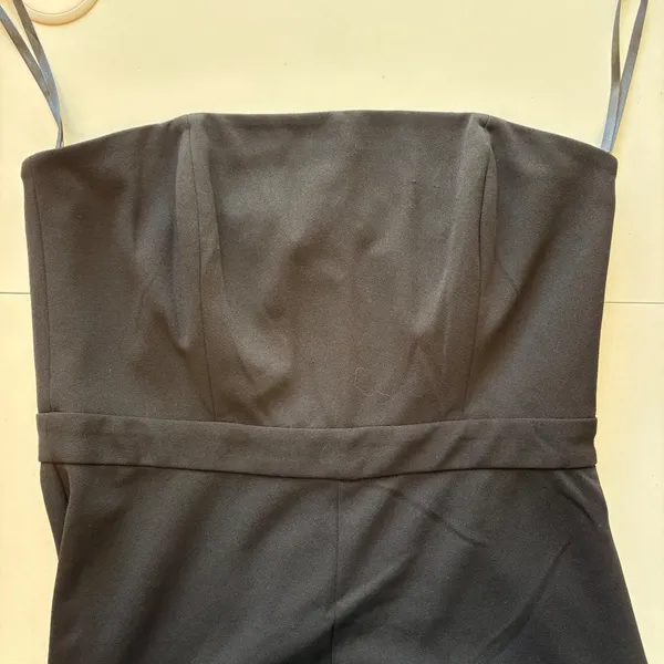 White House Black Market Jumpsuit Women 6 Black Strapless Straight Leg Formal - Image 7