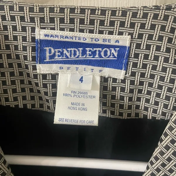 Pendleton Vintage Skirt Suit Set Blazer and Skirt Size 4 - Image 3