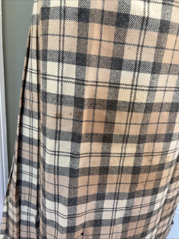 Vintage 100% Wool‎ Scottish Plaid Scotland Kilt Pleated Midi Skirt size 38 - Image 5