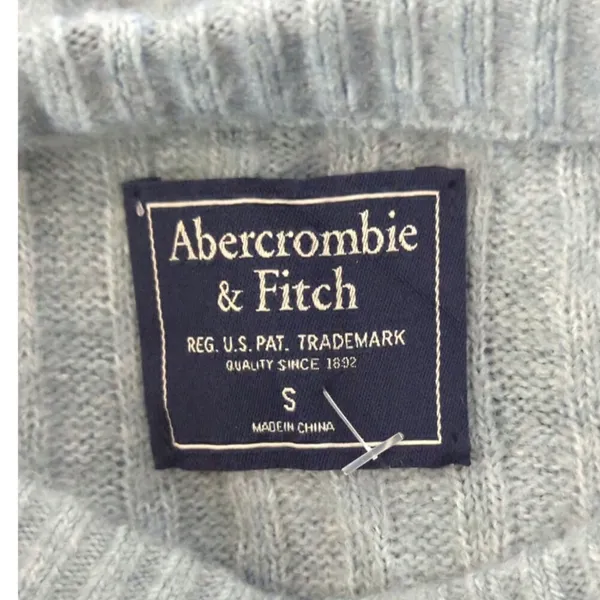 Abercrombie & Fitch‎ Aqua Green Ribbed Knit Crew Neck Pullover Sweater Size S - Image 6