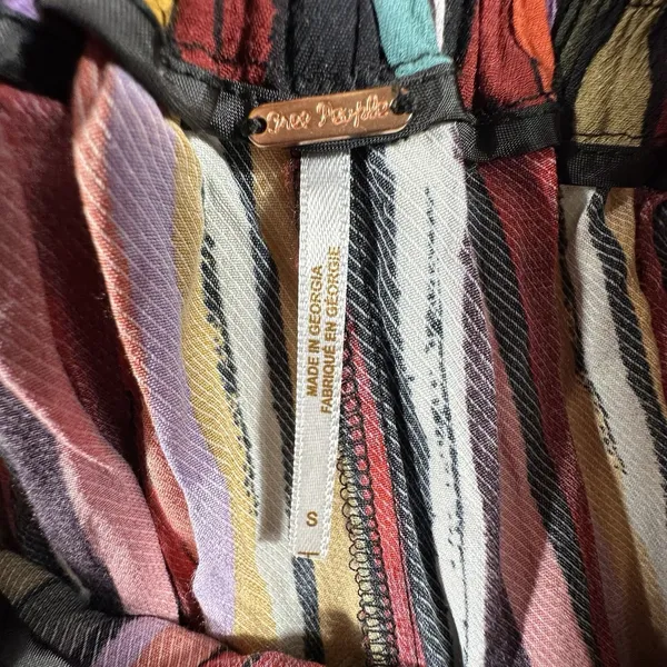 Free People Striped Wide Leg Palazzo Pants Women S Boho Festival Colorful Hippie - Image 6
