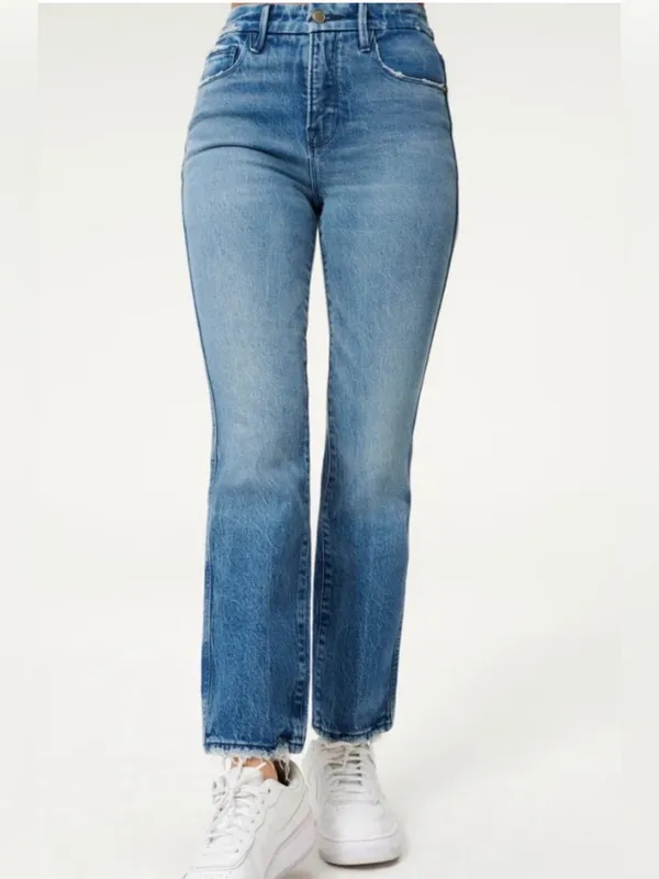 Good American Good Curve Straight Blue Jean 8/29 NWT $155 - Image 2