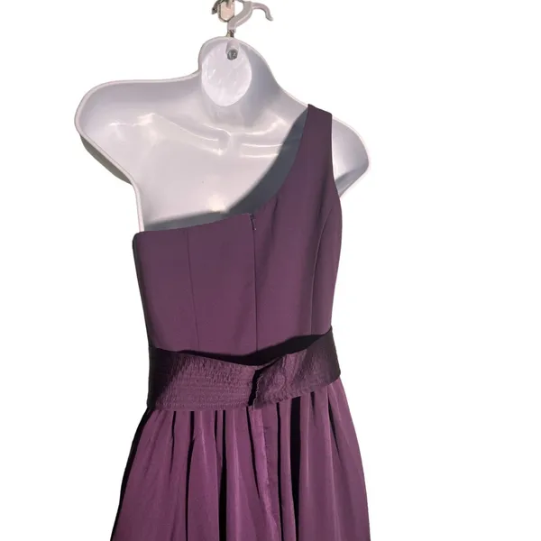 White by Vera Wang One Shoulder Maxi Dress Purple 0 Bridesmaid Formal‎ Evening - Image 7