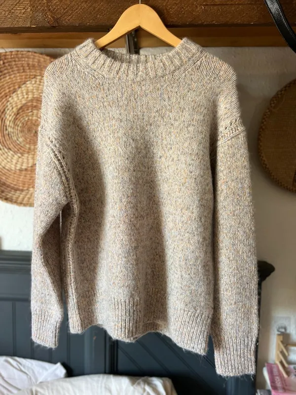 NWT J. Crew Speckled heather oat Relaxed Wool/Alpaca blend crewneck pullover Sma - Image 2
