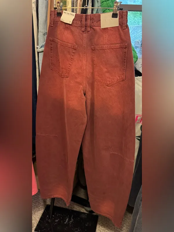 NWT Free People We The Free Bodie Arc Jeans - sangria pink red - 27 - Image 10